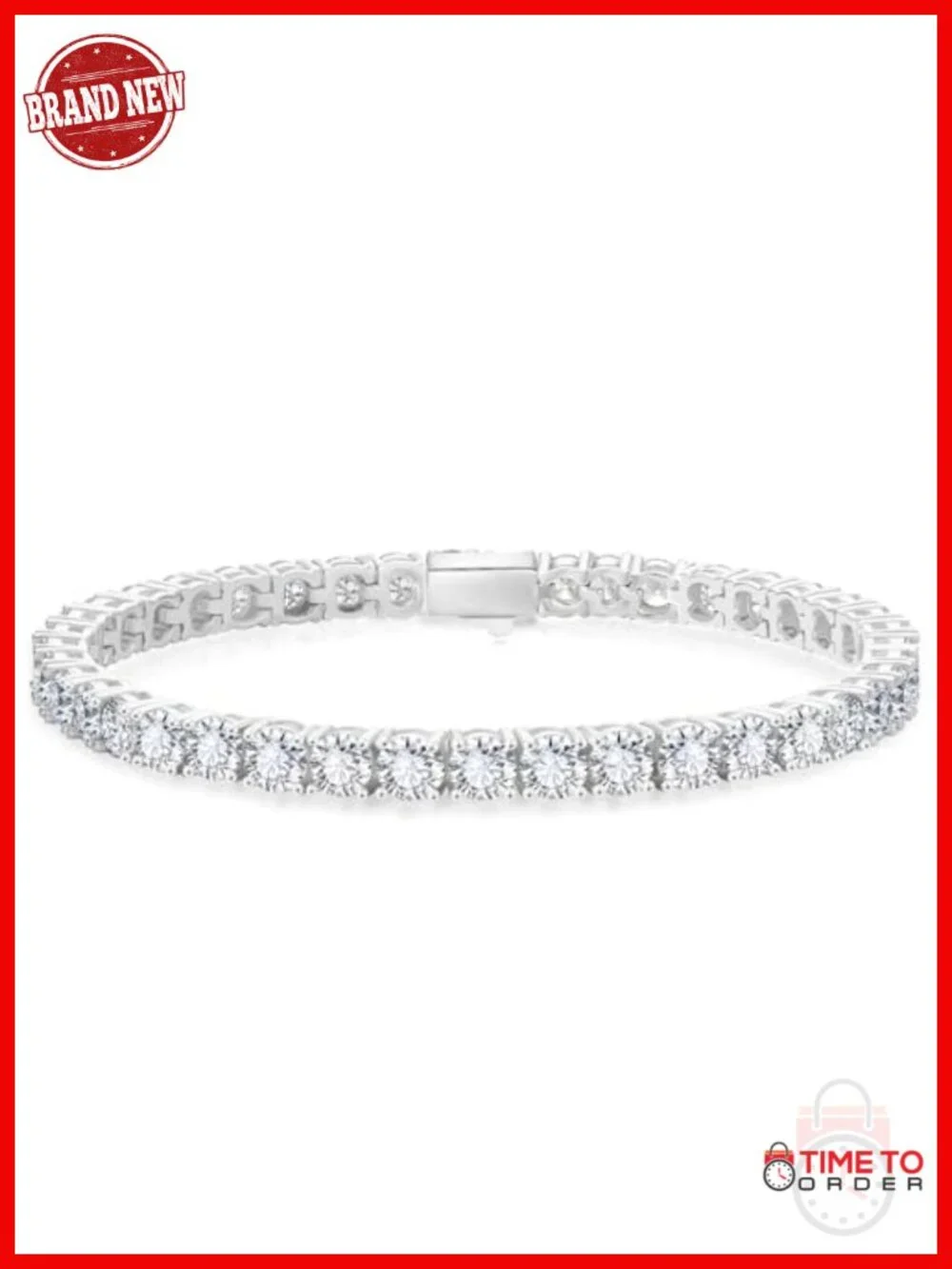 14K Gold Plated Tennis Bracelet Cubic Zirconia Dainty Sparkly